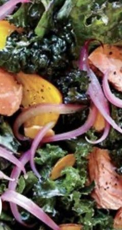 Kale, Arugula and Beets Salad With Salmon