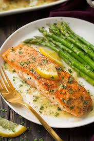 Baked Salmon With Lemon Garlic Sauce