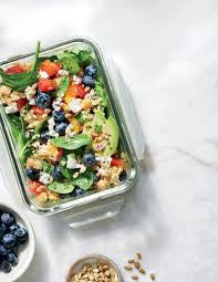 Mixed Greens and Blueberries Salad with Salmon