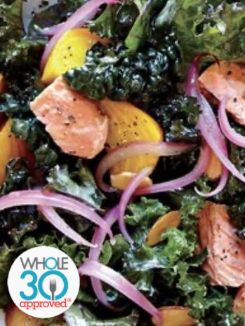 Kale, Arugula and Beets Salad With Salmon