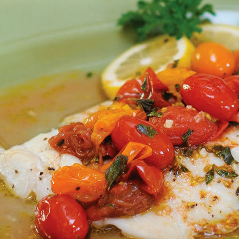 Pan Roasted Cod with Tomato Herb Sauce