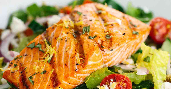 Greek Salad with Salmon