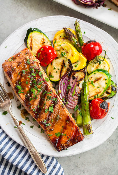 Grilled Salmon With Spring Vegetables