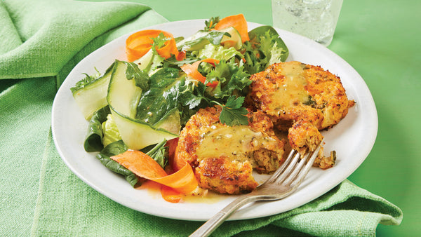 Salmon Cakes with Green Salad