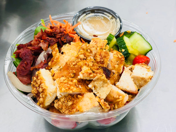 Cashew-Crusted Chicken & Spinach Salad